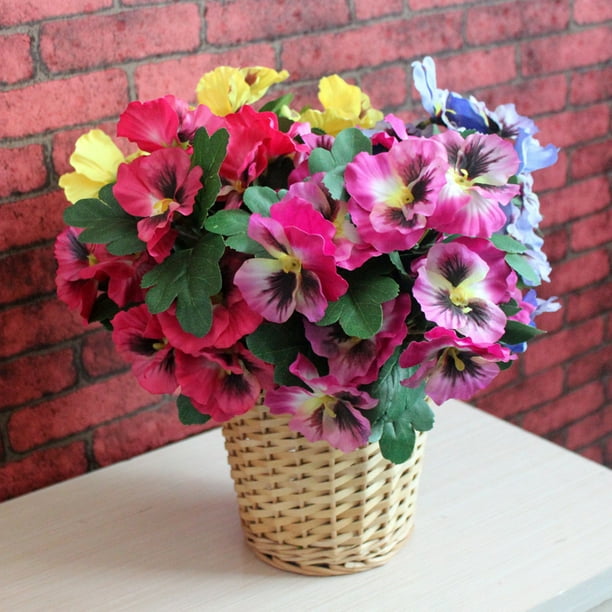 Arcadia Silk Plantation 8 Pansy in Glass Vase Yellow Pack of 12 Arcadia Silk Plantation 8 Pansy in Glass Vase Yellow Pack of 12